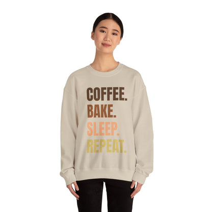 Coffee Bake Sleep Repeat Crewneck Sweatshirt