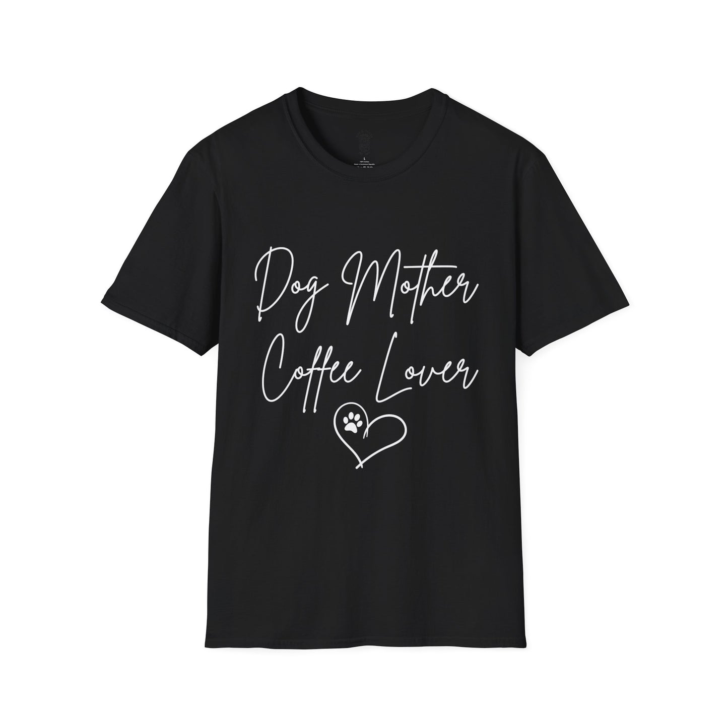 Dog Mother, Coffee Lover Unisex Softstyle T-shirt