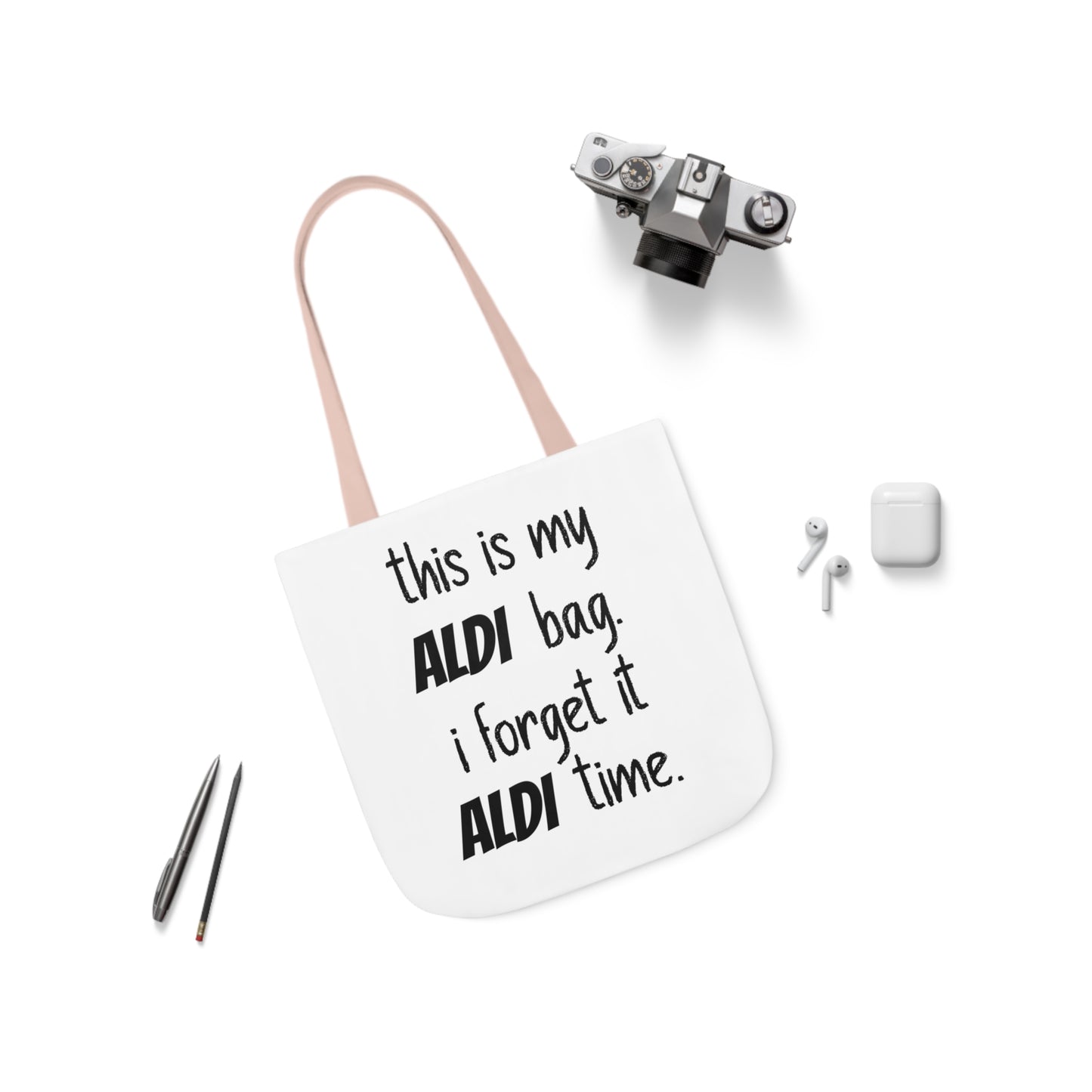 Aldi Canvas Tote Bag, 5-Color Straps