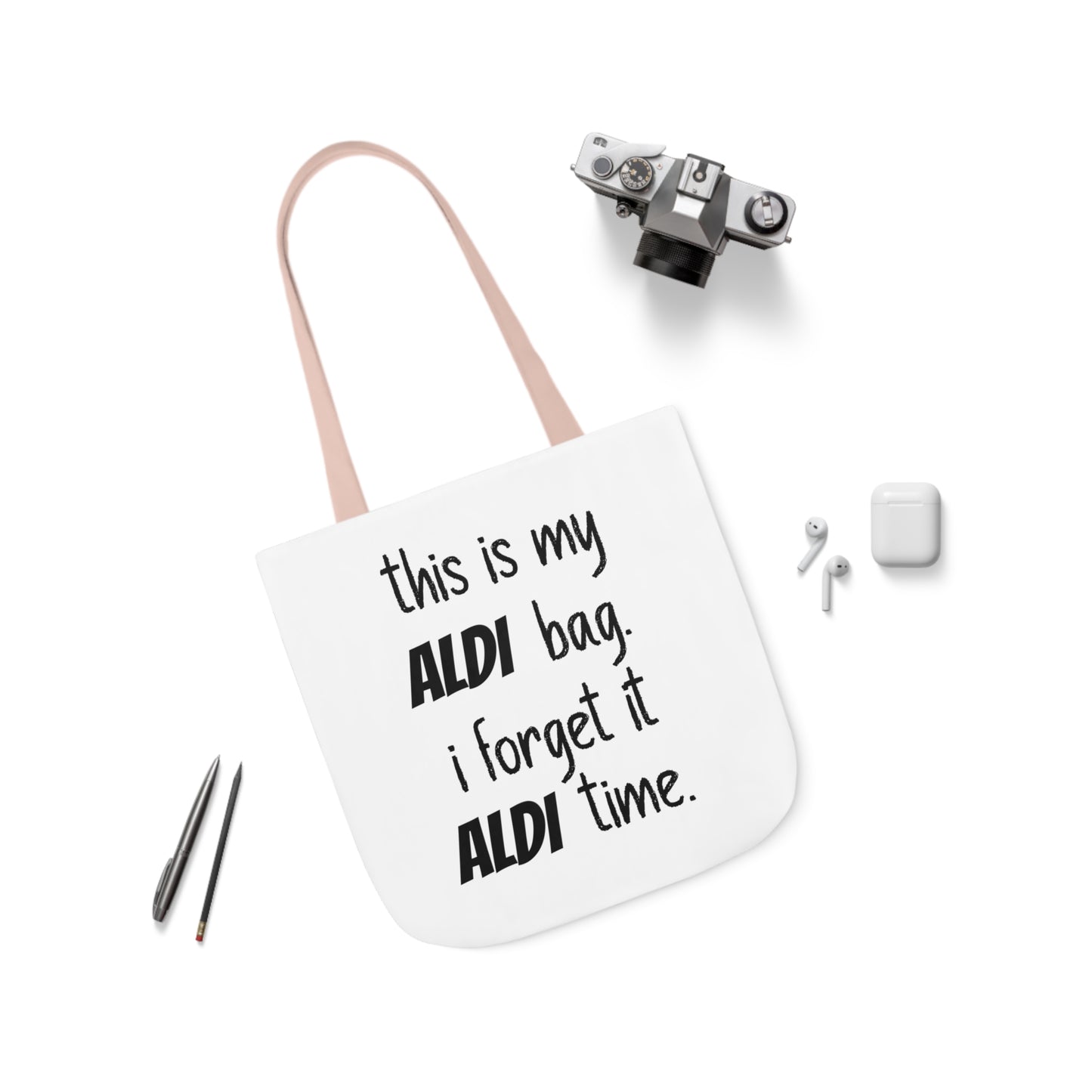 Aldi Canvas Tote Bag, 5-Color Straps