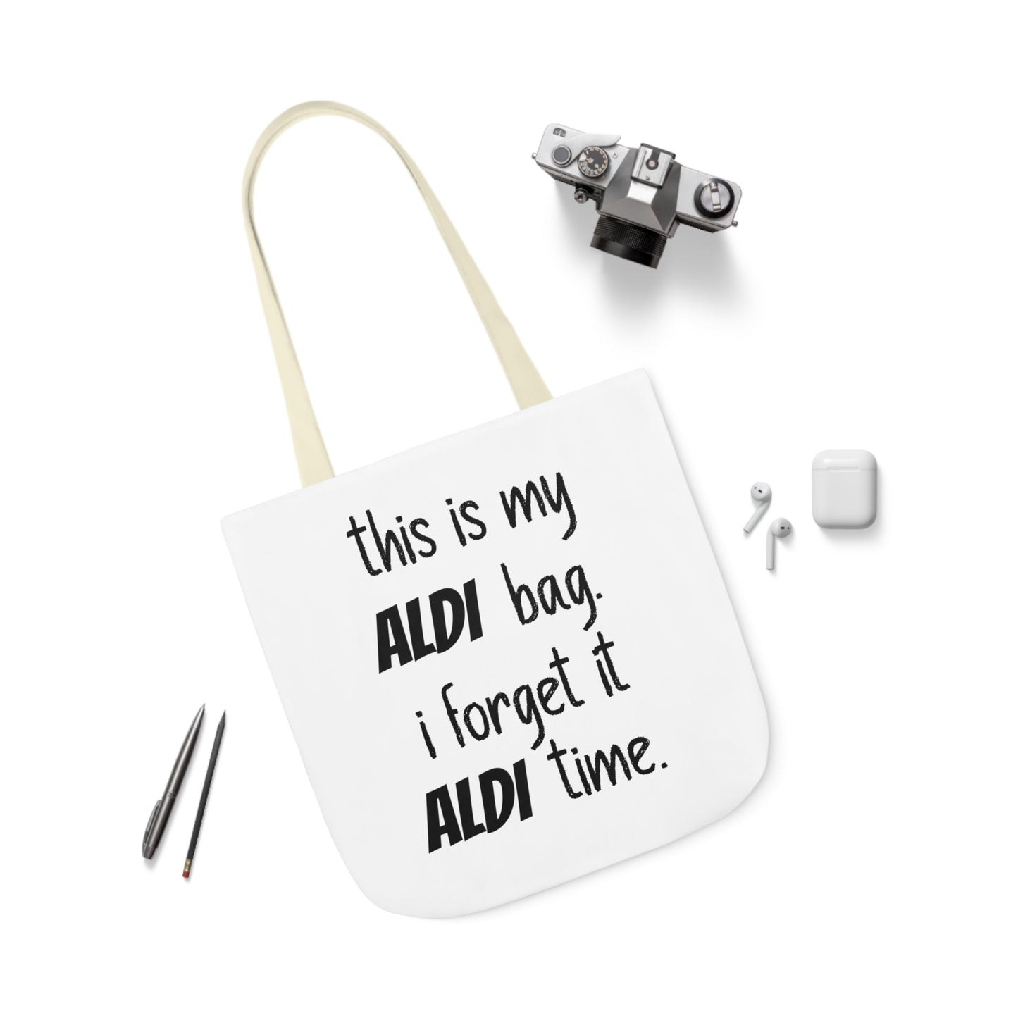 Aldi Canvas Tote Bag, 5-Color Straps