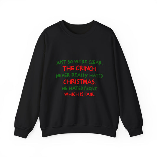 Grinch Hated People Funny Crewneck Sweatshirt