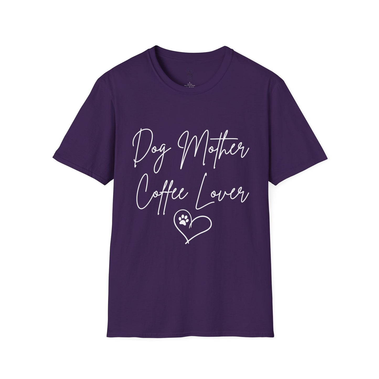 Dog Mother, Coffee Lover Unisex Softstyle T-shirt